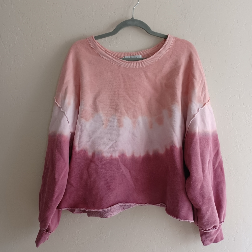 WILDFOX crop tie dye sweatshirt xl